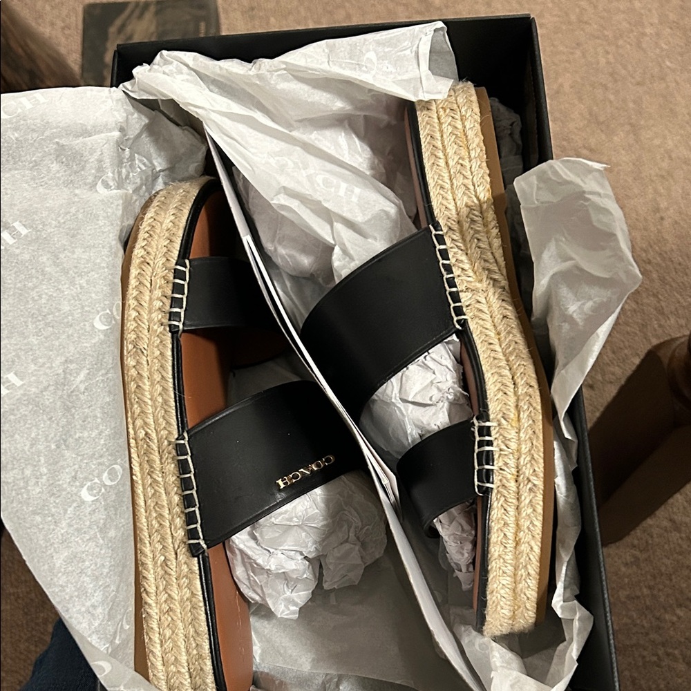 Coach Black Espadrille Sandals
